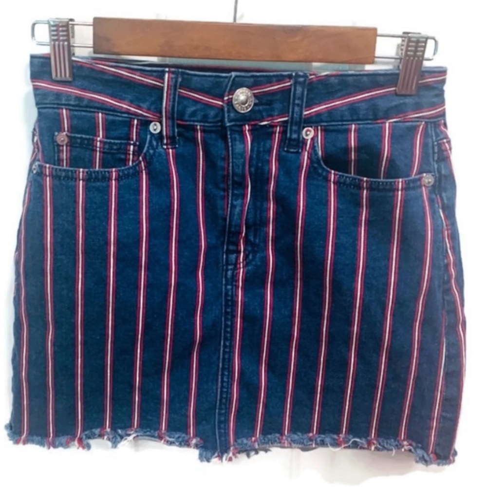 American Eagle hi-rise mini skirt striped size 0